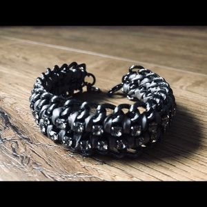 Gorgeous Vintage Rhinestone & Gray Metal Bracelet